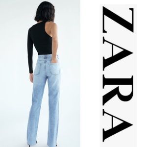 Zara Slim Flared Slitted High Rise Jeans